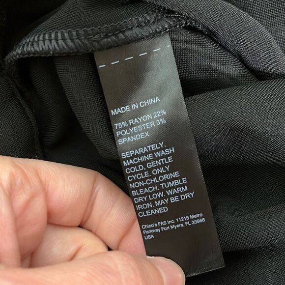 Black Label by Chico's Stretchable Wide Leg Pants Women's Legging Size Medium - Picture 9 of 10